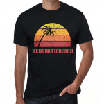 Meeste vintage t-s&auml;rk graafilise pildiga Rehoboth Beachi p&auml;ikeseloojang S&uuml;gavmust XS must