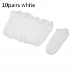 10 paari naiste sokid L&uuml;hikesed kommiv&auml;rvi t&auml;pilised armsad kunsti sokid Naiste &otilde;hukesed pahkluu puuvillased sokid One Size（10pair） valge