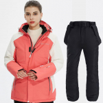 Talvine v&auml;lisportlik suusamantel naistele Suusakost&uuml;&uuml;m Tuulekindel veekindel kamuflaaž lumelauakomplekt M