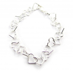 Les Tr&eacute;sors De Lily [D8031] - Bracelet Argent 'Coeurs Moderne' argent&eacute; h&otilde;be