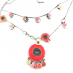 Les Tr&eacute;sors De Lily [E0666] - Collier Cr&eacute;ateur 'Mimosas' Rose Heleroosa