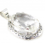 Les Tr&eacute;sors De Lily [H0048] - Pendentif Argent 'Colis&eacute;e' cristal blanc valge