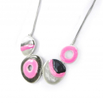 NOA [H9017] - Collier Cr&eacute;ateur 'Coloriage' rose gris Heleroosa