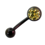 Les Tr&eacute;sors De Lily [I9487] - Body Piercing 'Cristal' jaune Dor&eacute; - 8 mm kuld
