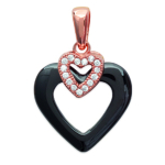 Les Tr&eacute;sors De Lily [L4674] - kullatud ripats  Love  must (keraamiline) roosa kuld - 20x15 mm must