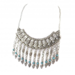 Les Tr&eacute;sors De Lily [N7308] - Collier cr&eacute;ateur 'Navajos' turquoise argent&eacute; vieilli sinine