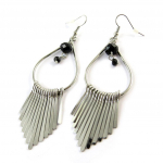 Les Tr&eacute;sors De Lily [N9925] - Boucles 'Cl&eacute;opatra' noir argent&eacute; must