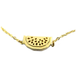 7bis [Q6038] - Bracelet artisanal 'Past&egrave;que' dor&eacute; -  13x7 mm kuld