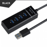 VAORLO 4-pordiline USB-jaotur, kiire 5Gbps USB 3.0 jaotur, mitme USB-pordi jaotur 3-jaotur s&uuml;learvuti jaoks arvutitarvikud jaotur USB 3.0 must