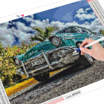 Teemantv&auml;rvimine autode maastik Rhinestone Pilt T&auml;isruudukujuline teemanttikandid 20X30CM