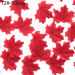 KPOP 50 tk kunstlik s&uuml;gisvahtra lehtedega pulmapidu Scrapbooking Decor fotorekvisiit veinipunane v&auml;rv