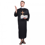 T&auml;iskasvanud meeste preestri vikaari kost&uuml;&uuml;m uhke kleit, vend munga r&uuml;&uuml; Cosplay Halloweeni peo naljakas riietus One size must