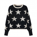 S&uuml;gistalvine naiste kampsun O-kaelusega Star Pullover Knitting Kampsunid C-288 One Size must