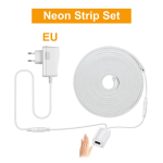 K&auml;sip&uuml;hkimisandur LED riba neoonvalgus 12V taustvalguslamp painduv lint veekindel kodu riidekapp kapp Taustvalgustus EU pistik 1M EU Plug valge