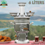 Roostevabast terasest portselanist T&uuml;rgi samovari tee soojendaja kuuma vee boiler teekann Samovar puupliit s&ouml;e samovari teen&otilde;ud piknik 6 Liter Chrome samovar