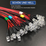 12 V 5&nbsp;Mm eeljuhtmega LED-valgusdioodid, mikro-LED-tuledioodid mudelivaliku komplekti jaoks, 12 V mini &uuml;he LED-pirnid 50pcs