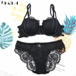 DKGEA seksikas rinnahoidjakomplekt Push Up naiste aluspesu BCD Cup roheline 70C must