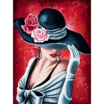 T&auml;is&uuml;mmargune teemantmaaliv m&uuml;ts, naine, 5d, isetegemine, teemantmaal, lillet&uuml;druk, mosaiik, kivist pilt, ruumikaunistus Full Round 20x30CM