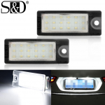 2 tk Auto LED numbriga taustavalgusti lamp numbrim&auml;rgi tuled Auto pirn Xenon valge Canbus 6500K 12V Volvo V701 XC701 S60 S80 XC90 jaoks