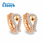 LSOOYH Clip K&otilde;rvar&otilde;ngad Roosa kulla v&auml;rvi moek&otilde;rvar&otilde;ngas naistele Cubic Zirconia &otilde;&otilde;nes k&otilde;rvar&otilde;ngad Ehted A