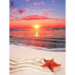 5D Teemantmaal P&auml;ikeseloojangu Rannamaastik Teemantmosaiik S&uuml;dameristtikandid Tikkimiskomplektid Rhinestone Sea Pictures Avaleht Full Round 60x90CM