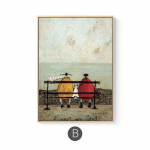 Maeham Nordic Family Happy Figuurid L&otilde;uendimaalid Prindid Plakatid Tagasivaade Seinakunsti plakat Mordeni elutoa kodukaunistuseks 50cm&times;70cm No Frame