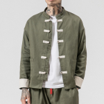 Meeste Kimono Avatud Jakid &Uuml;hev&auml;rvilised &Uuml;ler&otilde;ivad Mantlid Vabaaja Hiina Stiilis Meeste Pikkade Varrukatega Retro Mugavad &Uuml;ler&otilde;ivad 4XL armee roheline v&auml;rv