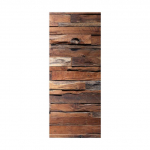 Retro puidust uksekleebis seinamaaling 3D Vision tapeet elutuppa DIY seinakleebised PVC vin&uuml;&uuml;list ukseplakat Kodukaunistus 90x200cm