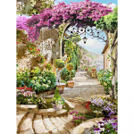 5D DIY Teemantmaaling Euroopa aiamaastik Teemanttikandid T&auml;ismosaiigikomplektid Ristpistes Kodukaunistus K&auml;sitsi valmistatud kingitused Round 20x30cm