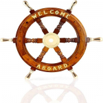 Kuninglik k&auml;sit&ouml;&ouml; 12-tolline Nautical Premium Sailor's K&auml;sitsi valmistatud messingist ja puidust laevarataste kingitus kaunistus | Paat