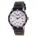 Zeppelin Eurofighter Leather Strap Beige Dial Automatic Diver's 7268-5 72685 200M Meestekell valge