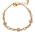 Les Tr&eacute;sors De Lily [R8073] - disainer k&auml;ev&otilde;ru  Sissi  valgest kullast - 15x5 mm (l&otilde;pmatus) valge