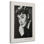L&otilde;uenditr&uuml;kk Audrey Hepburni portree 40x60 must/valge