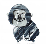 Blucome kohandatud k&auml;sitsi valmistatud akr&uuml;&uuml;list armsad gorilla prossid naistele Vivid Animal pross atsetaadist kiust j&otilde;uluehted must