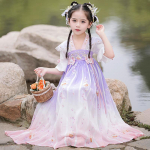 T&uuml;druk Hanfu iidne kost&uuml;&uuml;m lapsed Hiina stiilis v&auml;ikese t&uuml;druku kleit Tang kleit printsessi seelik rahvariided lapsed S
