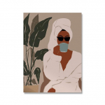 Skandinaavia terrakota Boho seinakunstipildid Aafrika kunst Must naine maalib l&otilde;uendile Cuadrose plakatid ja prindid magamistuppa A4 21x30cm No Frame