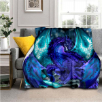 3D Dragon Throw tekk Pehmed, mugavad diivanitekid ja flanelltekid t&auml;iskasvanutele 75x90cm