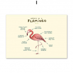Flamingo rebane laisklammas Loomade anatoomia Seinakunst L&otilde;uendimaal P&otilde;hjamaade plakatid ja tr&uuml;kised Seinapildid elutoa sisekujunduseks Ilma raamita 21*30cm