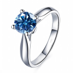 Bague Ringen P&auml;ris Moissanite S&otilde;rmus Sertifikaadiga Originaalne H&otilde;bedane 925 Ehe Sinine Roheline Roosa 1ct Gra Moissanite kalliskivi kihluskingitus 1ct No.7