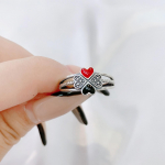 BELLA Box neljaleheline ristikheart glasuur Tai h&otilde;bedane vana trendi ni&scaron;&scaron; avatud s&otilde;rmus naistele 17.3mm h&otilde;be