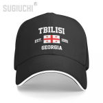 Pesapallim&uuml;ts Georgia EST.1991 Tbilisi Pealinn Unisex WoUnisex Unisex Hip Hop Sandwich-m&uuml;tsid Snapback Golfim&uuml;ts Kalap&uuml;&uuml;k One Size