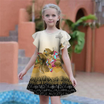 T&uuml;drukute lilla masti lillemustriga kleidid lastele t&uuml;drukute peokleit avaralt liibuv avaralt liibuv l&uuml;hikeste varrukatega seelik &uuml;le 4-aastastele t&uuml;drukutele 80 ts&uuml;aan