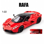 1:22 skaala RAFA m&auml;ngumudelauto, tsingisulamist tagasit&otilde;mmatav heli- ja valgusega auto, avatud kere uks, m&auml;nguauto lastele poisile t&uuml;drukule kingitus 1/22-21x9.5x5cm punane