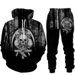 Lahe 3D Skull Print Meeste Pusad Kampsunid &Uuml;likonnad Mood Meeste Spordidress S&uuml;gis- ja Talvine kapuutsiga p&uuml;ksid Kaheosaline komplekt 6XL gray