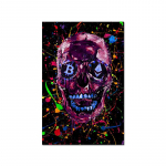 Uus isikup&auml;ra v&auml;rv Mustvalge Bitcoin Ethereum Graffiti Kolju Pilt L&otilde;uendimaal Seinakunst Plakat Kodukaunistus 21X30cm No Frame