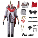 Tartaglia Cos Tartaglia Cosplay Kost&uuml;&uuml;m Lapse Cosplay Parukas T&auml;ielik komplekt Riided K&otilde;rvar&otilde;ngad J&otilde;ulupeo Kost&uuml;&uuml;m Meeste L-(Costume+Wig)