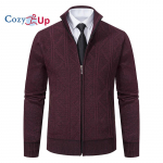 Cozy Up meeste t&auml;ist&otilde;mblukuga kampsun Slim Fit kaabliga kootud lukuga taskutega kampsun XL punane