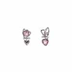 Pinkdudu Romantiline Roosa Rhinestone Love Drop K&otilde;rvar&otilde;ngad Mood Sweet Imitatsioon P&auml;rl As&uuml;mmeetriline K&otilde;rvar&otilde;ngas Naiste Ehted PD1493 Pink roosa