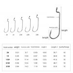 Tugevdage kitsa k&otilde;huga v&auml;nda konksu t&auml;ppispakendit, pehme s&ouml;&ouml;daga kalakonksu, Texase kalastusr&uuml;hma pehmet putukakonksu 1 # (10 pieces/pack)