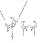 925 Sterling Silver Crystal Moon ehtekomplektid naistele peened elegantsed kaelakee k&otilde;rvar&otilde;ngad Gaabou ehted